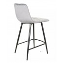 Стул барный SIGNAL MILA H-2 Velvet Bluvel 14 серый/черный мат